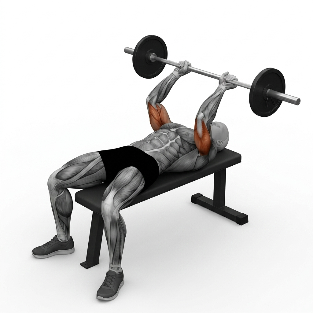 Barbell Lying Triceps Skull Crusher