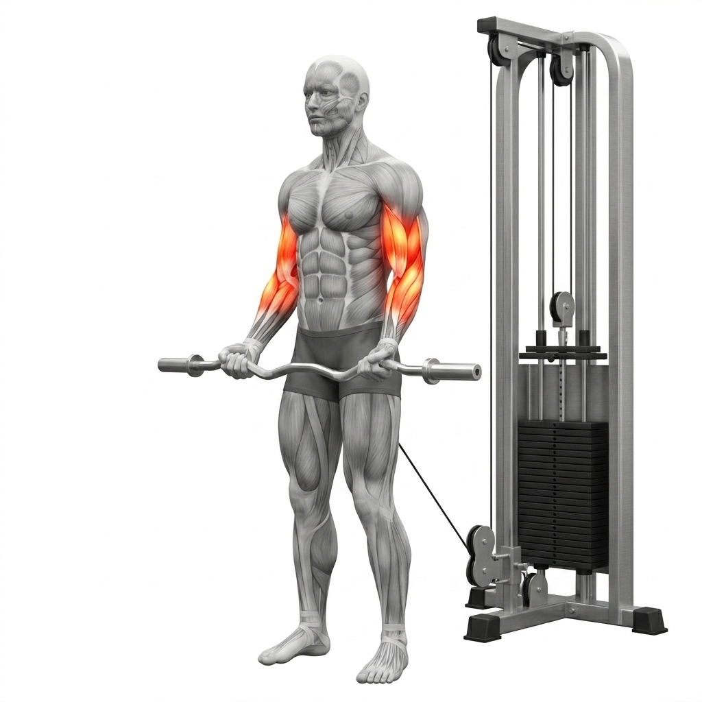 Cable Biceps Curl (EZ-bar)