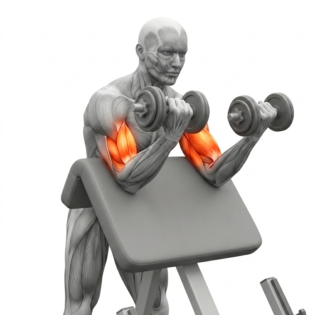 Dumbbell Preacher Curl