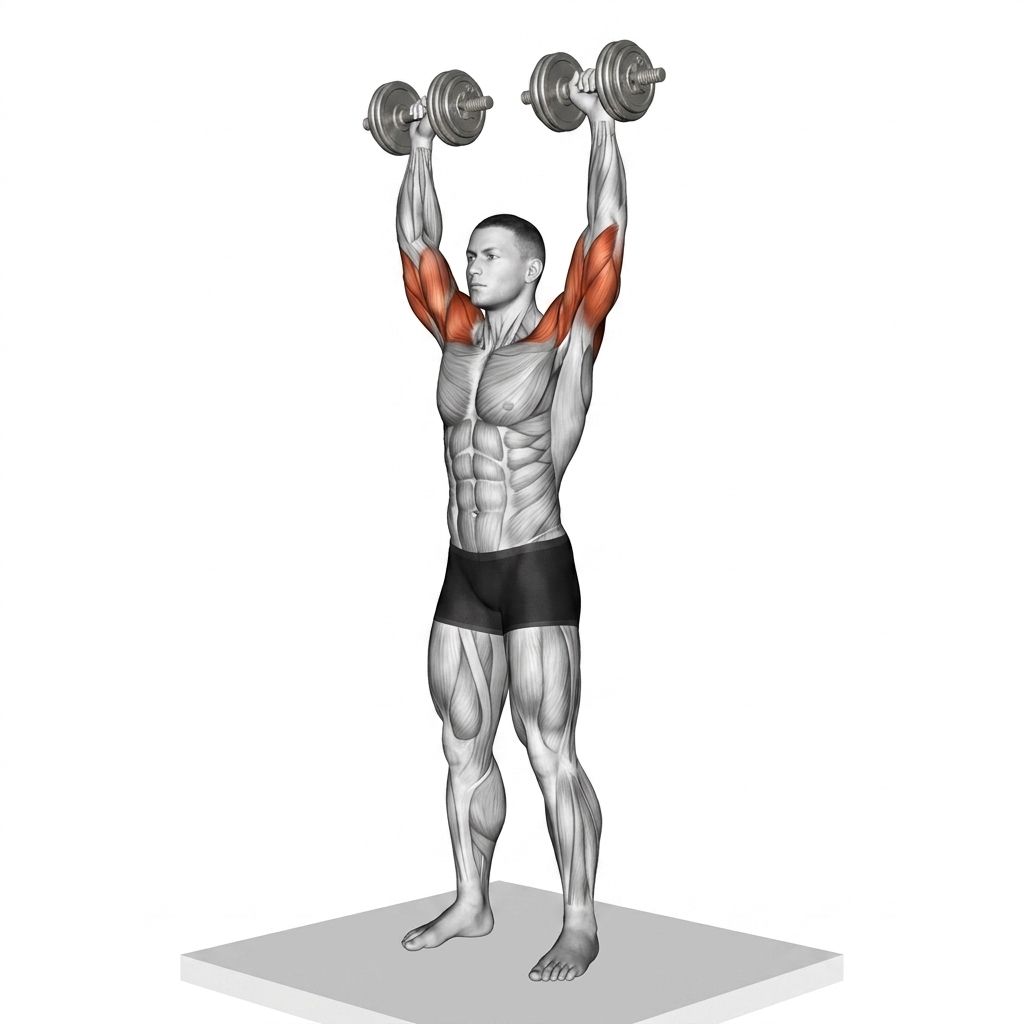 Dumbbell Standing Overhead Press
