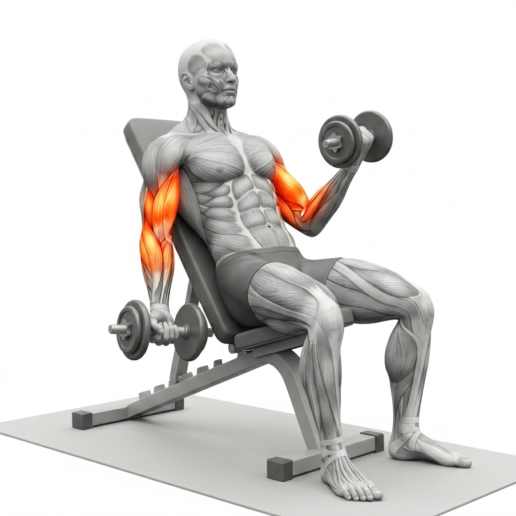 Incline Dumbbell Curl